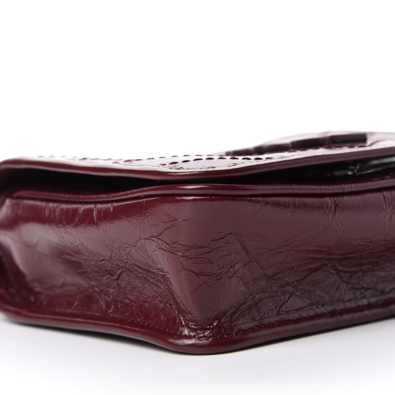 Saint Laurent Crinkled Calfskin Matelasse Monogram Niki Chain Wallet Dark Legion Red 6 of 11