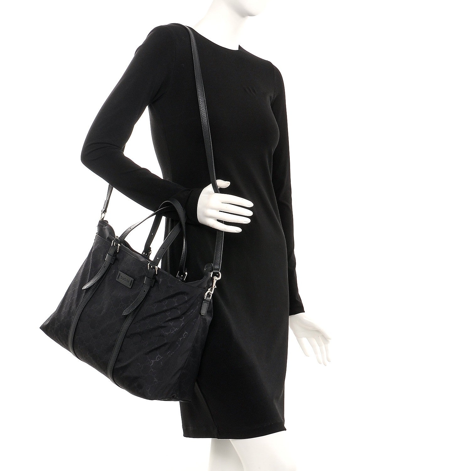 Gucci Nylon Monogram Tote Black 2 of 6
