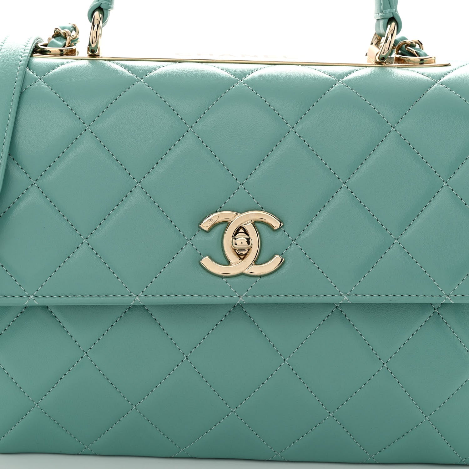 Chanel Lambskin Quilted Medium Trendy CC Flap Dual Handle Bag Light Green 8 of 10