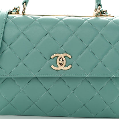 Chanel Lambskin Quilted Medium Trendy CC Flap Dual Handle Bag Light Green 8 of 10
