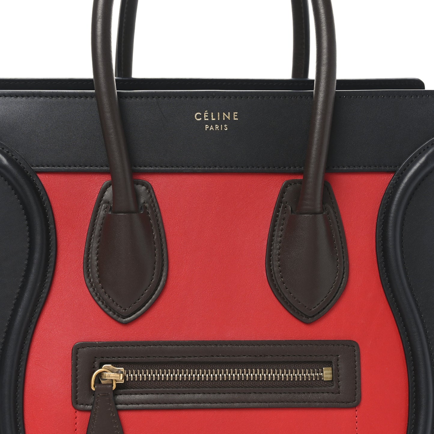 Bullhide Calfskin Micro Luggage Tri-Color Bright Red