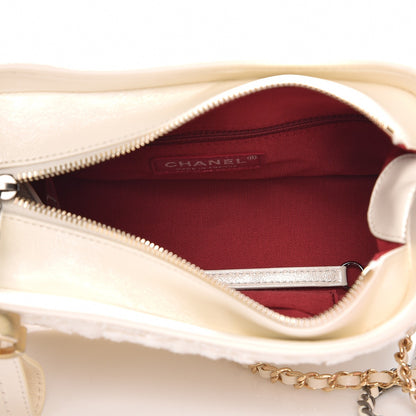 Chanel Tweed Calfskin Quilted Small Gabrielle Hobo Ivory 5 of 9