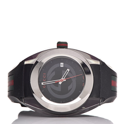 Gucci Stainless Steel Rubber 46mm Sync Web Quartz Watch Black 3 of 6
