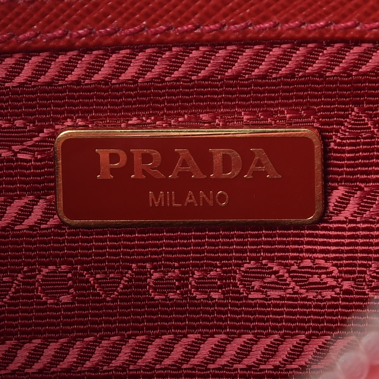 Prada Saffiano Lux Double Zip Crossbody Bag Fuoco 6 of 9
