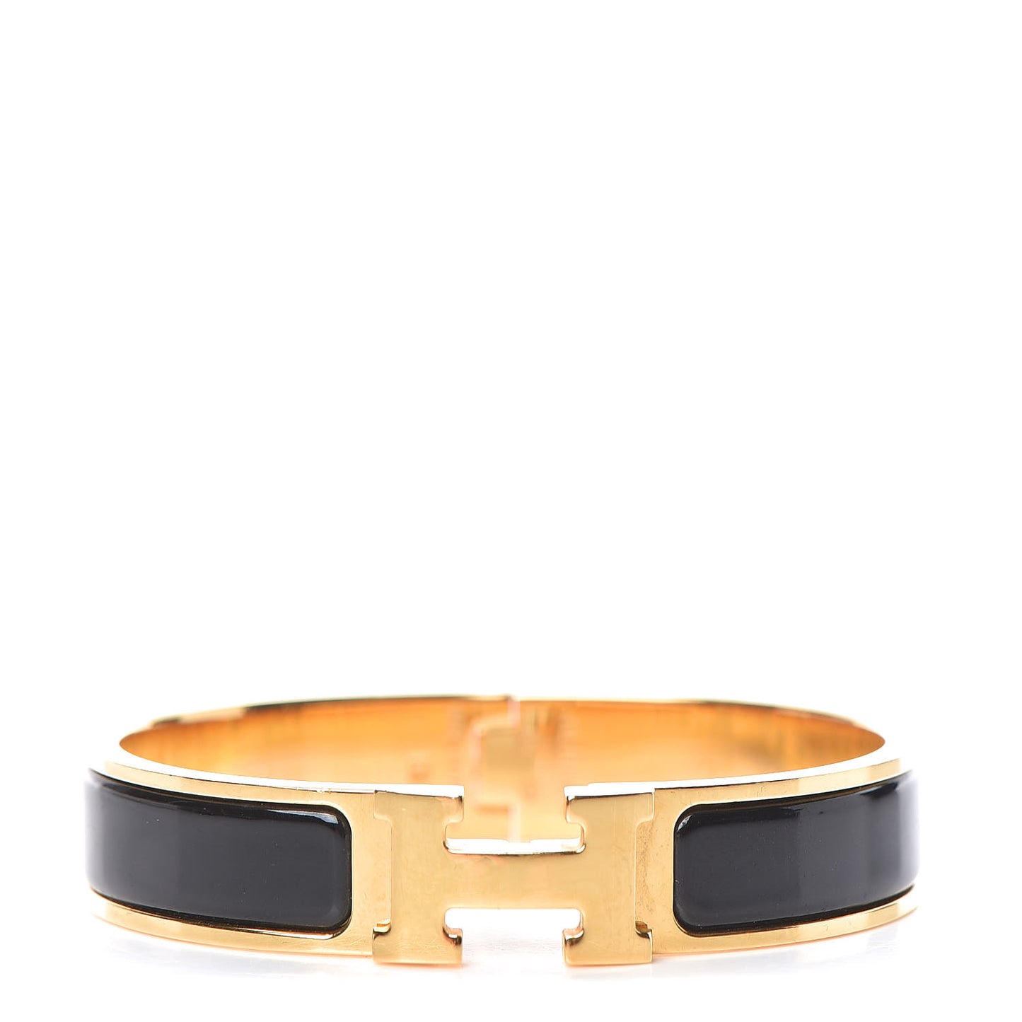 Enamel Narrow Clic Clac H Bracelet PM Black