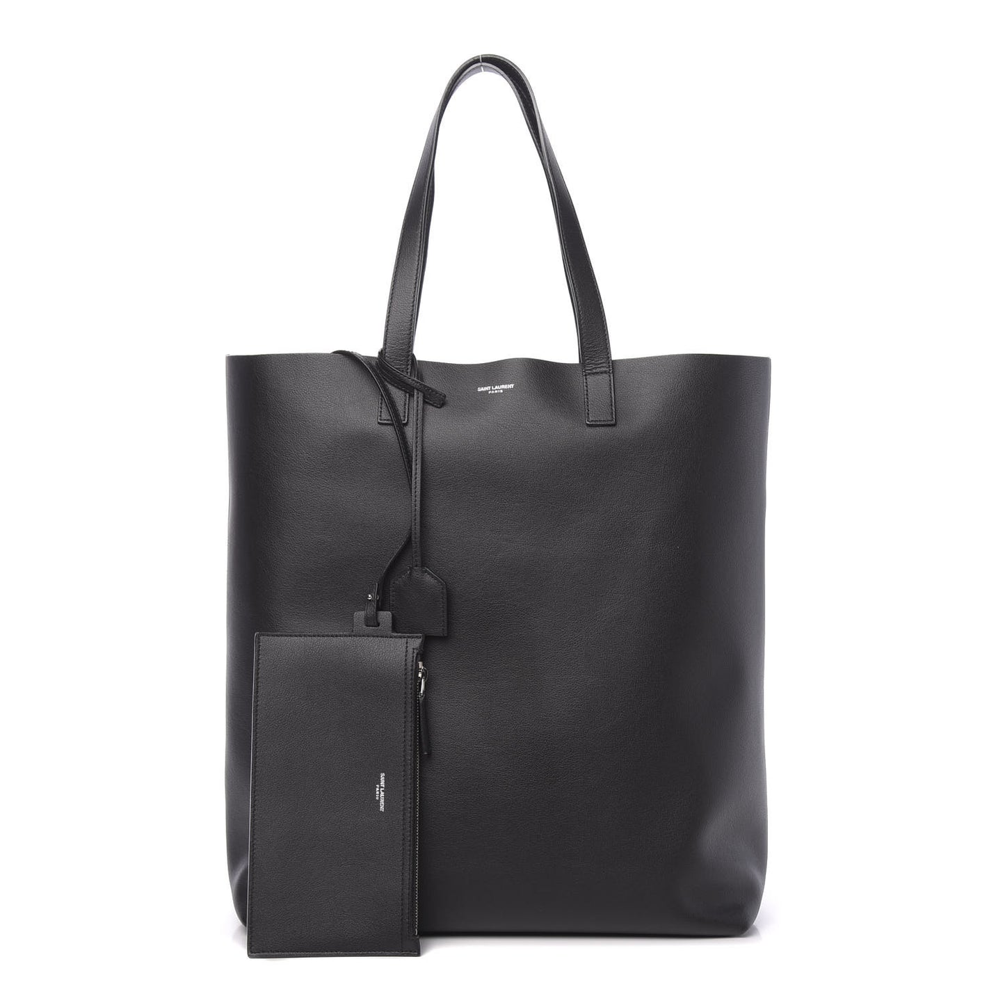Calfskin Bold Shopping Tote Black
