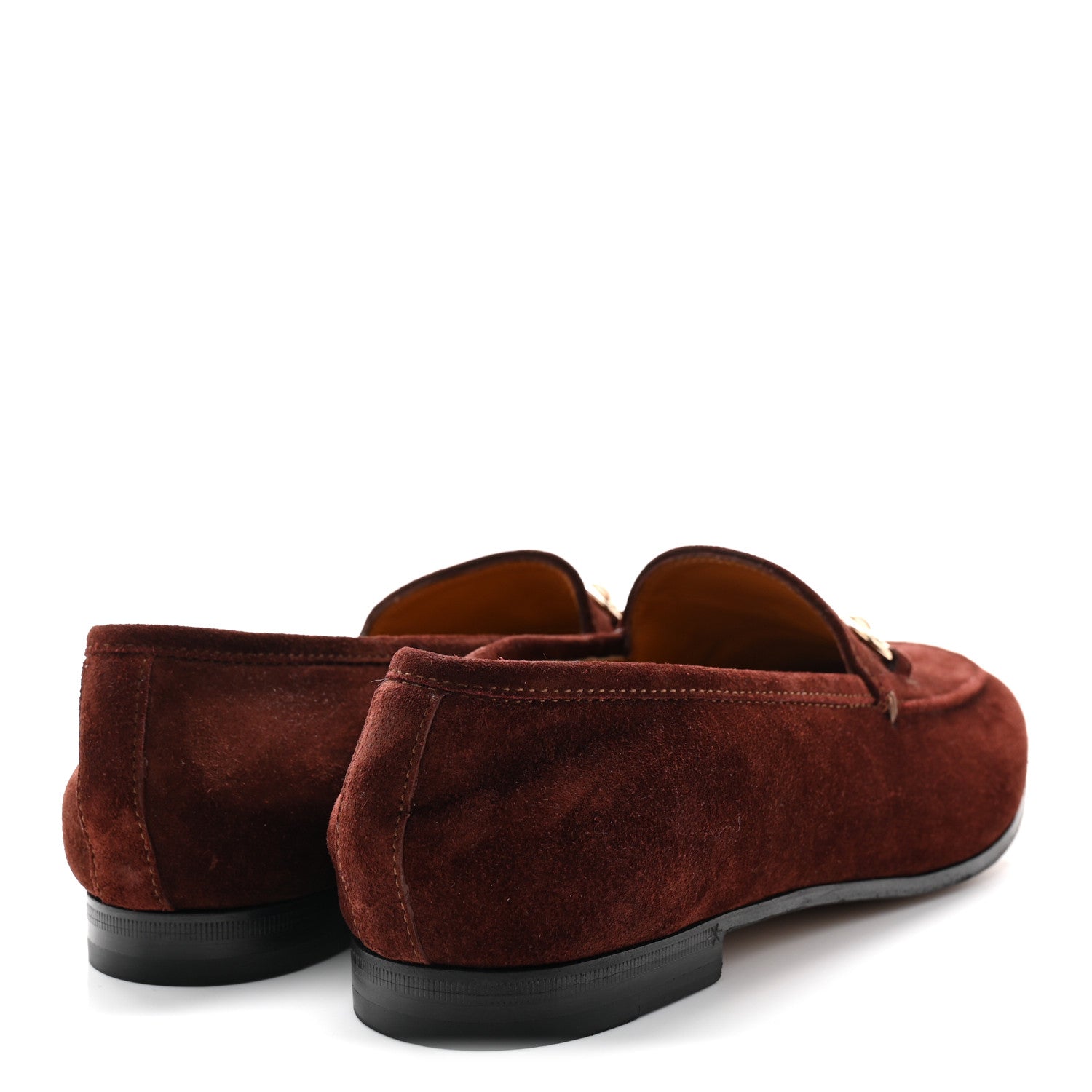 Gucci Suede Horsebit Womens Jordaan Loafers 38.5 Brown 3 of 9