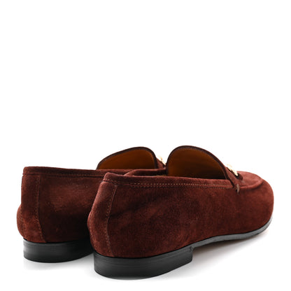 Gucci Suede Horsebit Womens Jordaan Loafers 38.5 Brown 3 of 9