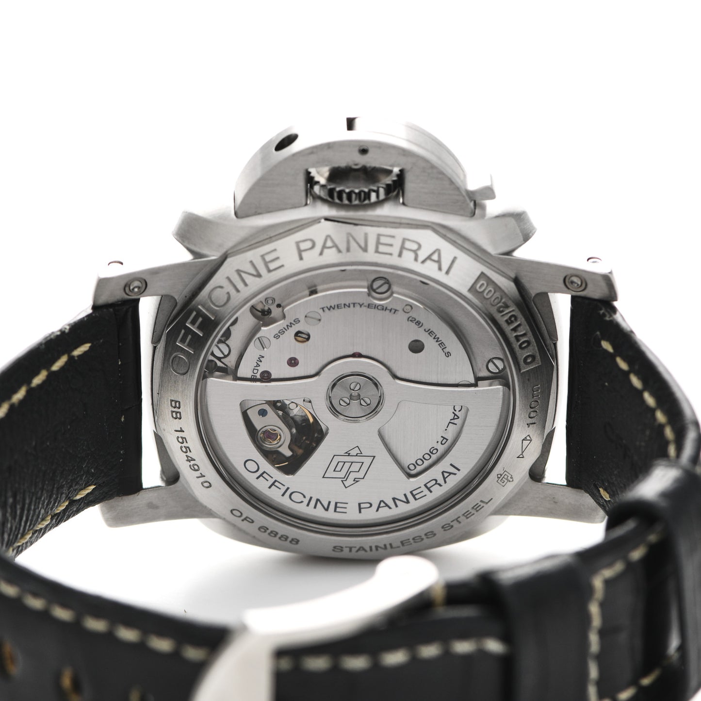 Stainless Steel Alligator 42mm Luminor 1950 3 Day Power Reserve Automatic Watch Black PAM00392