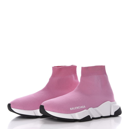 Balenciaga Neoprene Knit Womens Speed Sneakers 37 Pink White Black 2 of 7