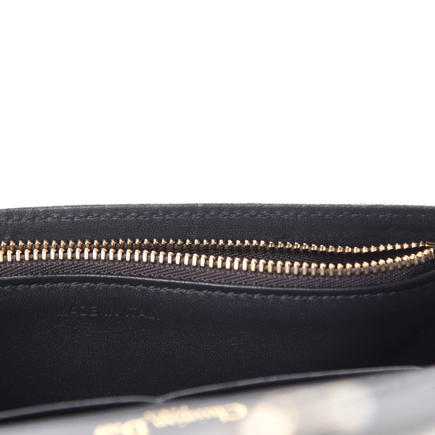 Metallic Patent Micro-Cannage Diorama Wallet on Chain Pouch Silver