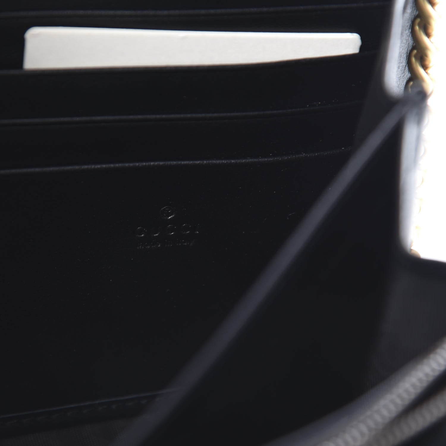 Gucci Calfskin Matelasse GG Marmont Chain Wallet Black 6 of 12