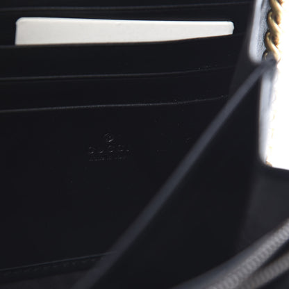 Gucci Calfskin Matelasse GG Marmont Chain Wallet Black 6 of 12