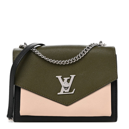 Louis Vuitton Soft Calfskin Mylockme Chain Bag BB Smokey Brown Green 1 of 10