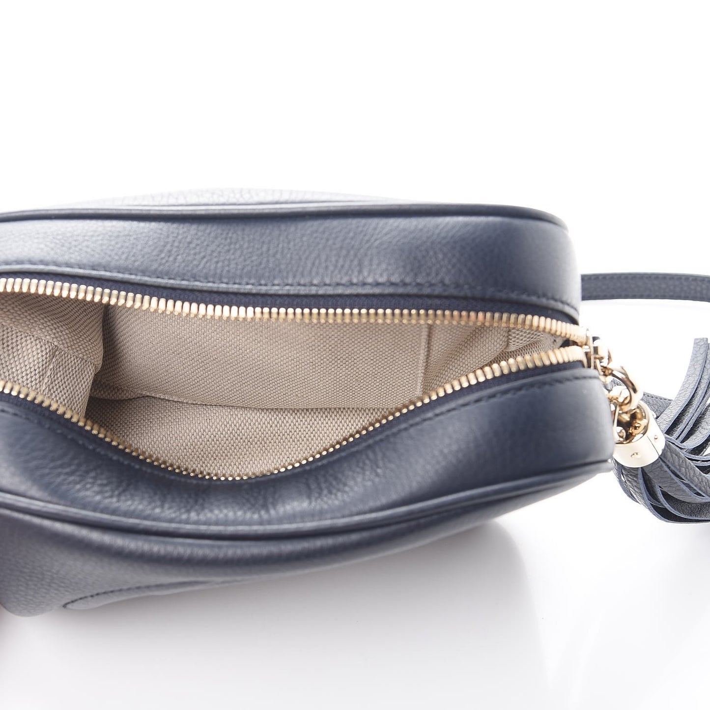 Pebbled Calfskin Small Soho Disco Bag Blue