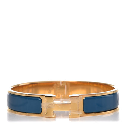 Hermes Enamel Narrow Clic Clac H Bracelet GM Bleu Profond 1 of 3