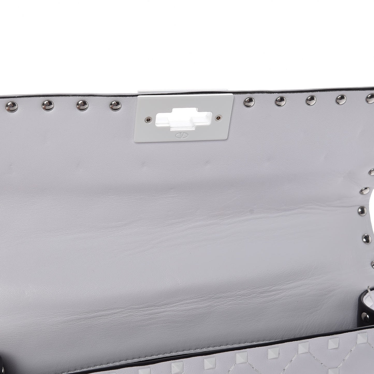 Lambskin Medium Free Rockstud Spike Shoulder Bag Optic White