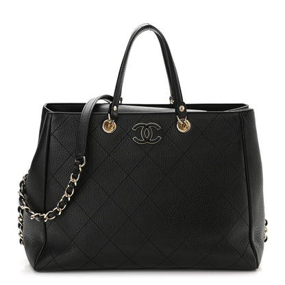 Chanel Bullskin Stitched Medium Shopping Bag Black 1 of 11