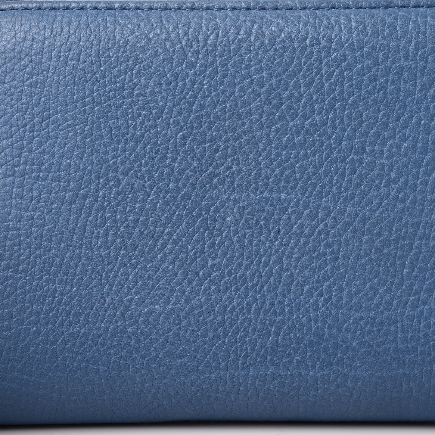 Grained Calfskin Tube Continental Zip Around Wallet Bleu
