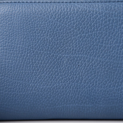 Balenciaga Grained Calfskin Tube Continental Zip Around Wallet Bleu 9 of 11