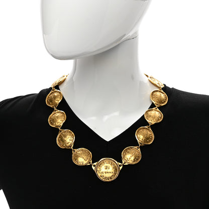 Chanel Metal CC Medallion Necklace Gold 2 of 5