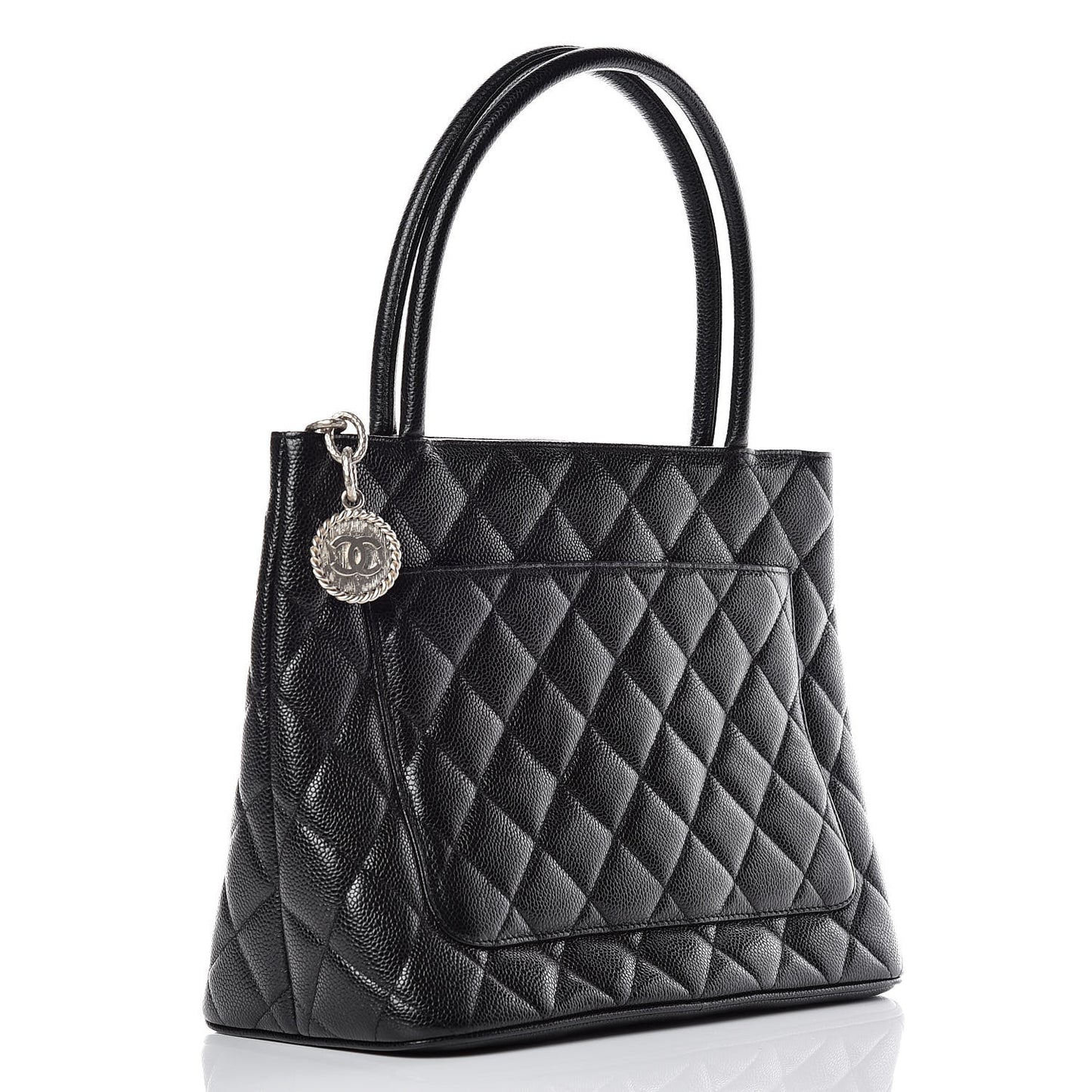 Caviar Quilted Medallion Tote Black