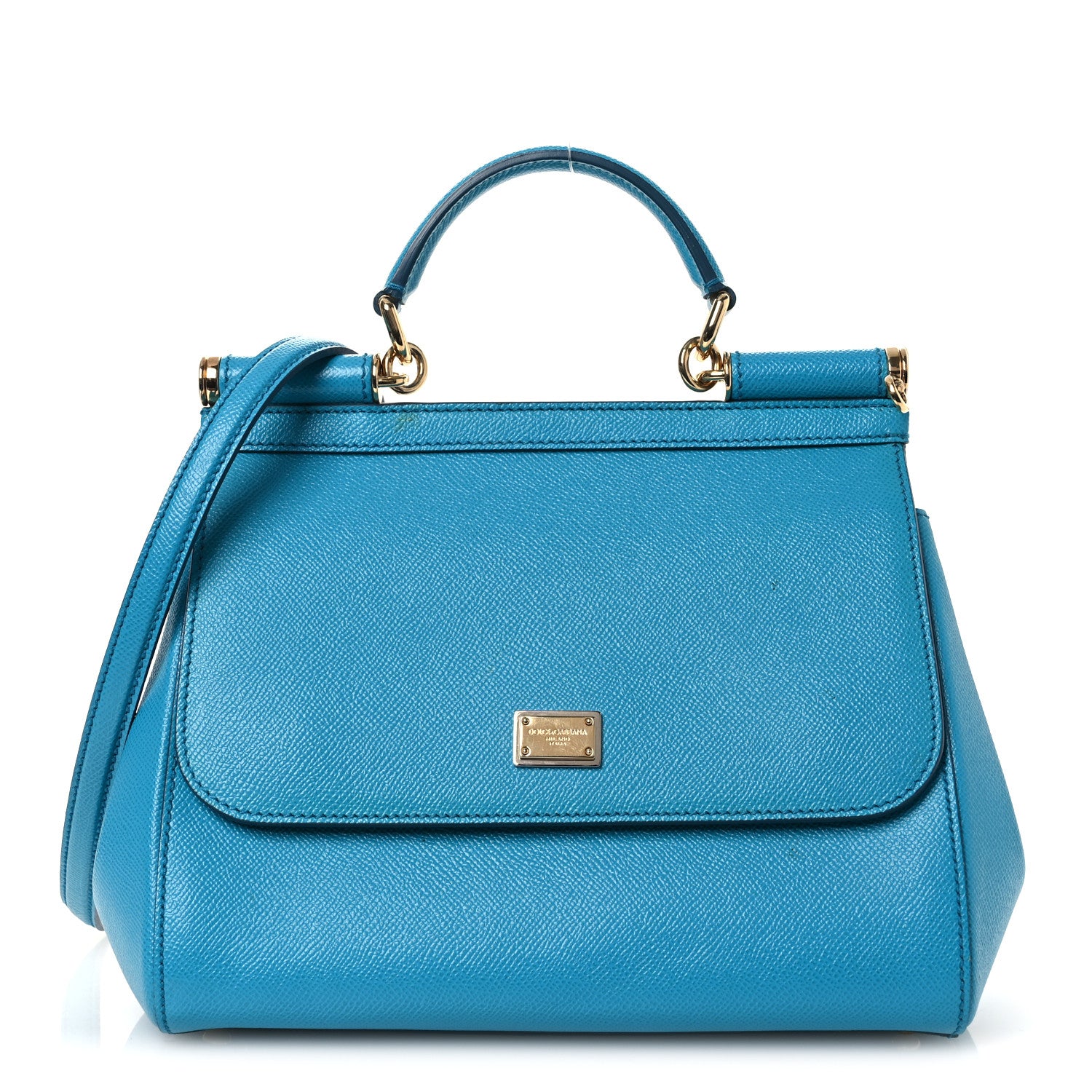Dolce & Gabbana Dauphine Calfskin Medium Miss Sicily Satchel Blue 1 of 14