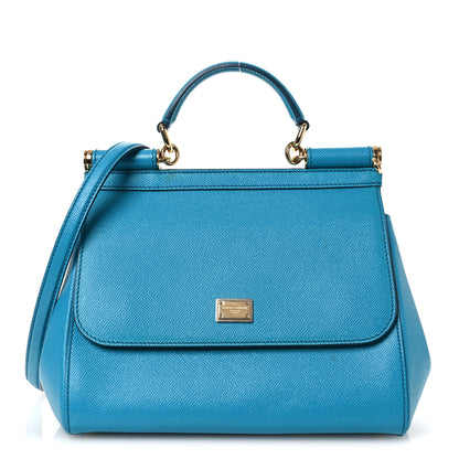 Dolce & Gabbana Dauphine Calfskin Medium Miss Sicily Satchel Blue 1 of 14