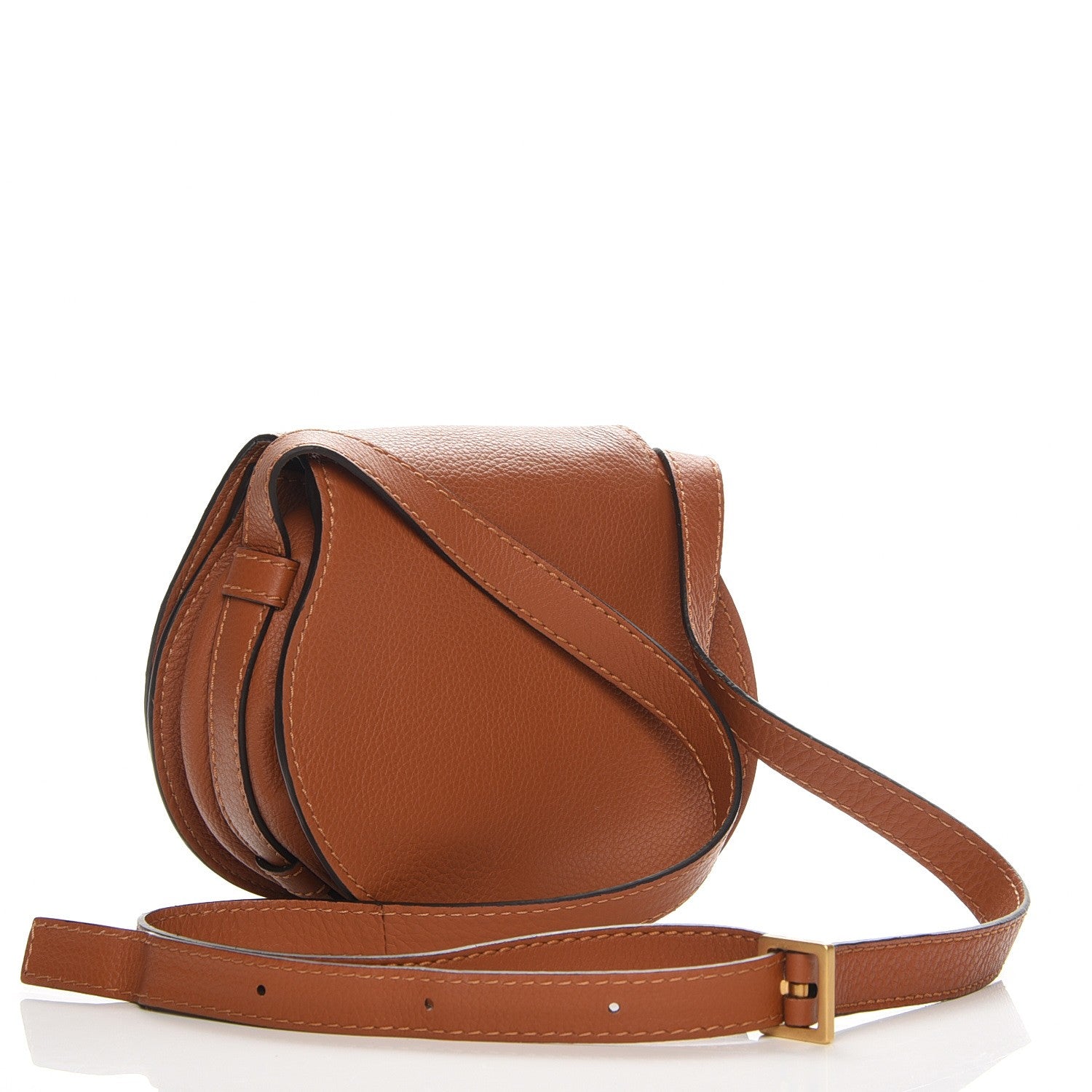 Chloe Calfskin Mini Marcie Round Crossbody Bag Tan 3 of 7