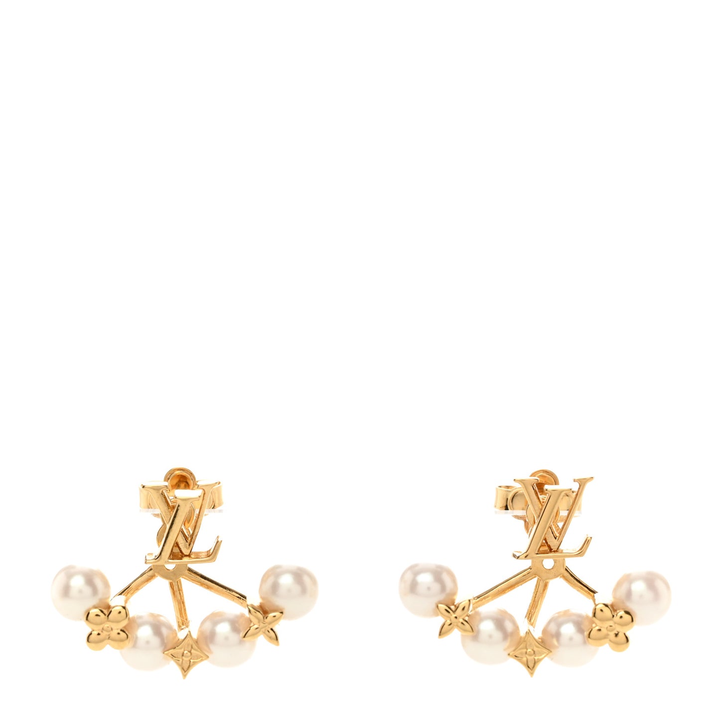 Pearl Minigram Pearls Earrings Gold