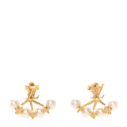 Louis Vuitton Pearl Minigram Pearls Earrings Gold 1 of 4