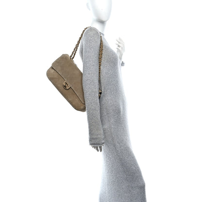 Chanel Suede Calfskin Small Souplissimo Maxi Flap Dark Beige 4 of 21