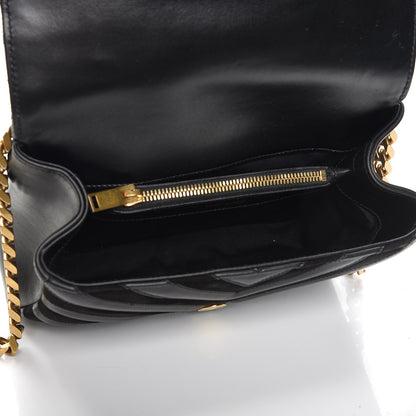 Saint Laurent Calfskin Suede Matelasse Chevron Monogram Medium College Bag Marine 5 of 8