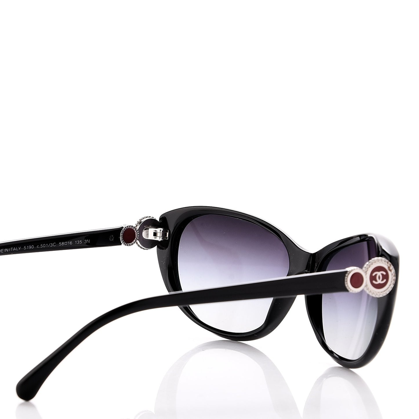 Acetate Collection Bouton Cat Eye Sunglasses 5190 Black
