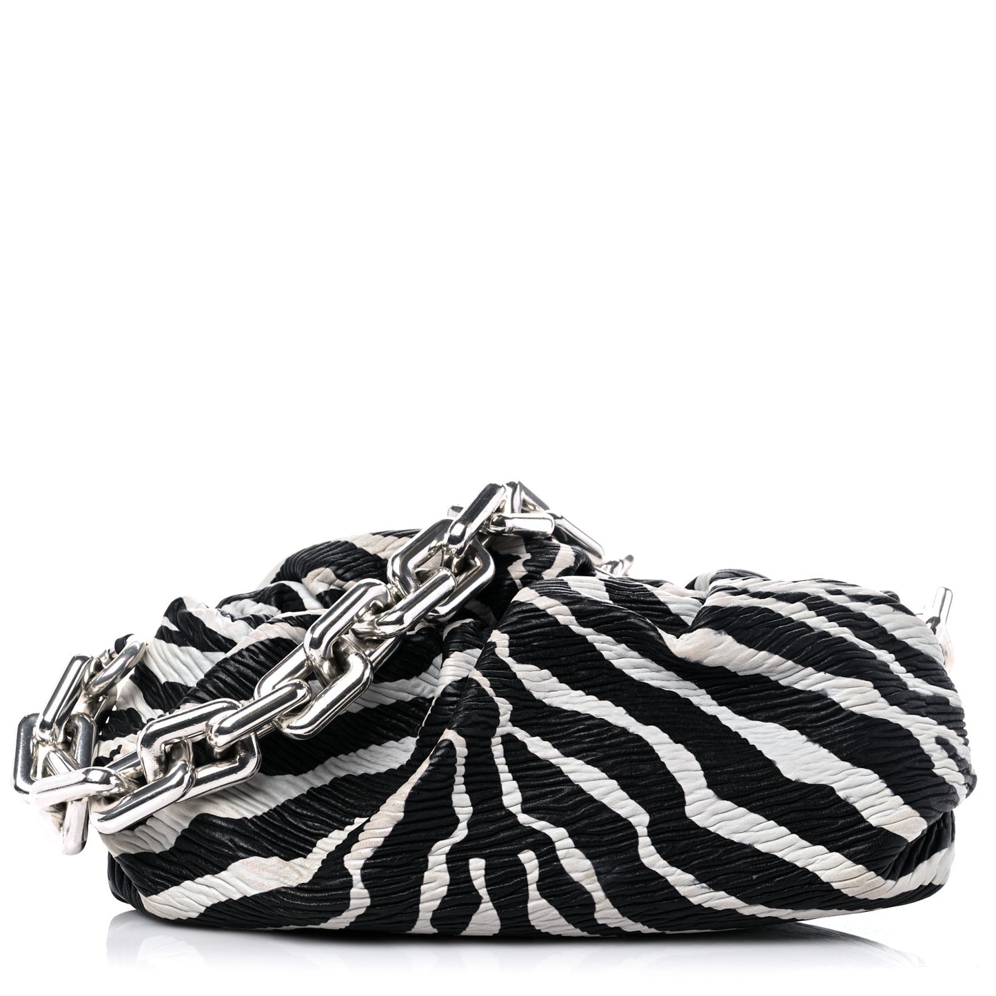 Nappa Zebra Print The Pouch Chain White Black