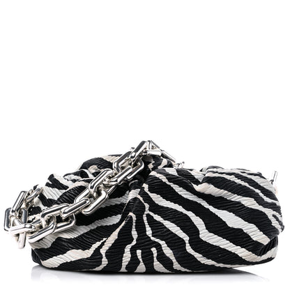 Bottega Veneta Nappa Zebra Print The Pouch Chain White Black 1 of 14