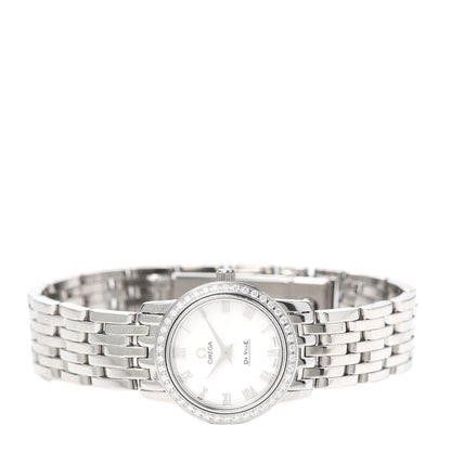 Omega Stainless Steel Diamond Bezel Mother of Pearl 22mm De Ville Prestige Quartz Watch 4575.71.00 2 of 5