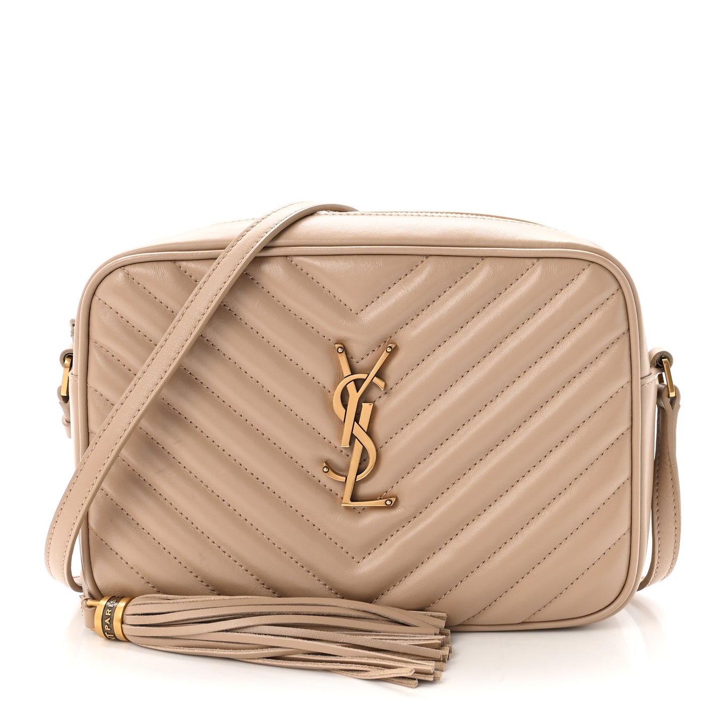 Calfskin Matelasse Monogram Lou Camera Bag Dark Beige