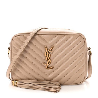 Saint Laurent Calfskin Matelasse Monogram Lou Camera Bag Dark Beige 1 of 9
