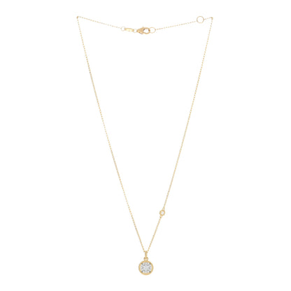 Roberto Coin 18K Yellow White Gold Diamond New Barocco Round Pendant Necklace 2 of 4