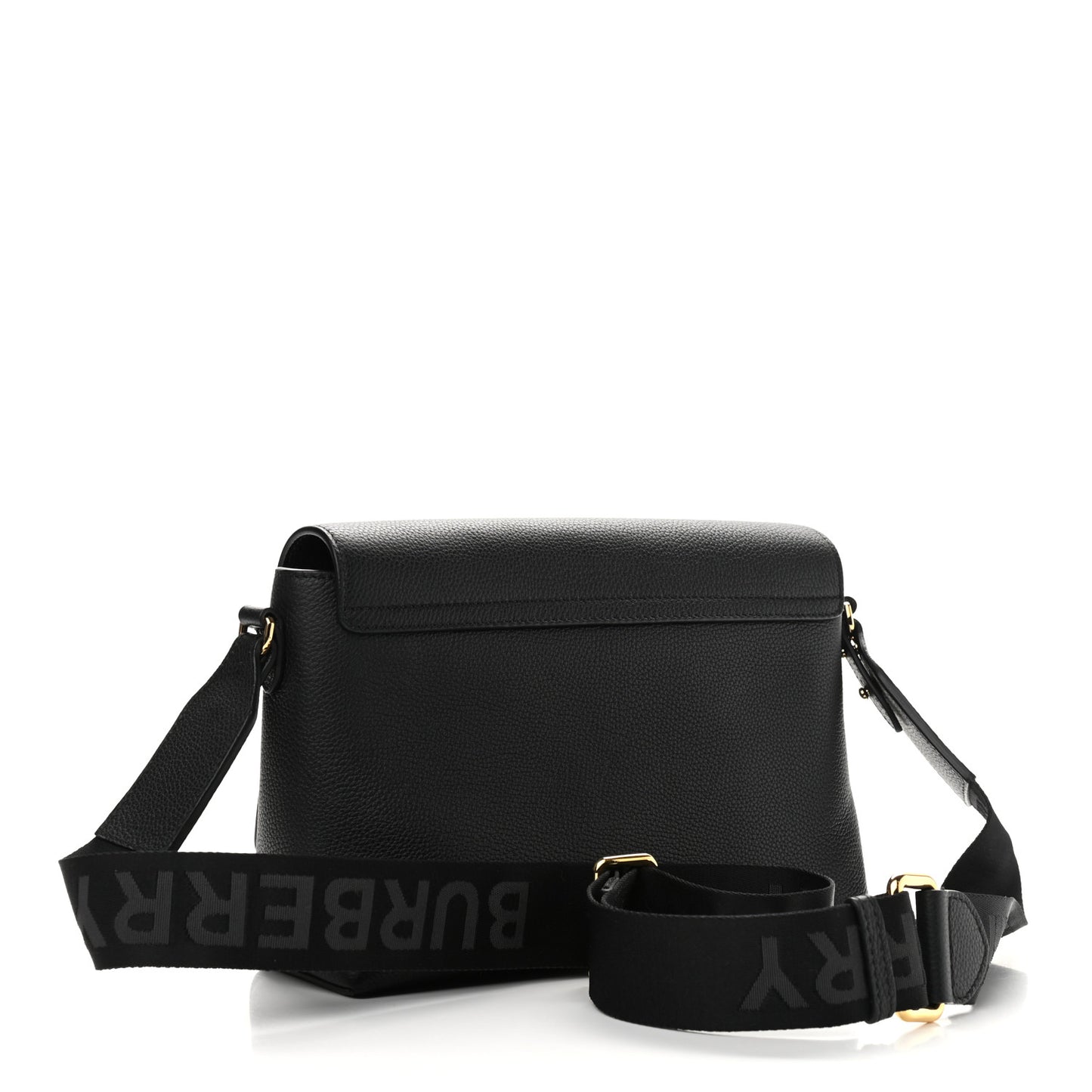 Grainy Calfskin Vintage Check Note Crossbody Bag Black