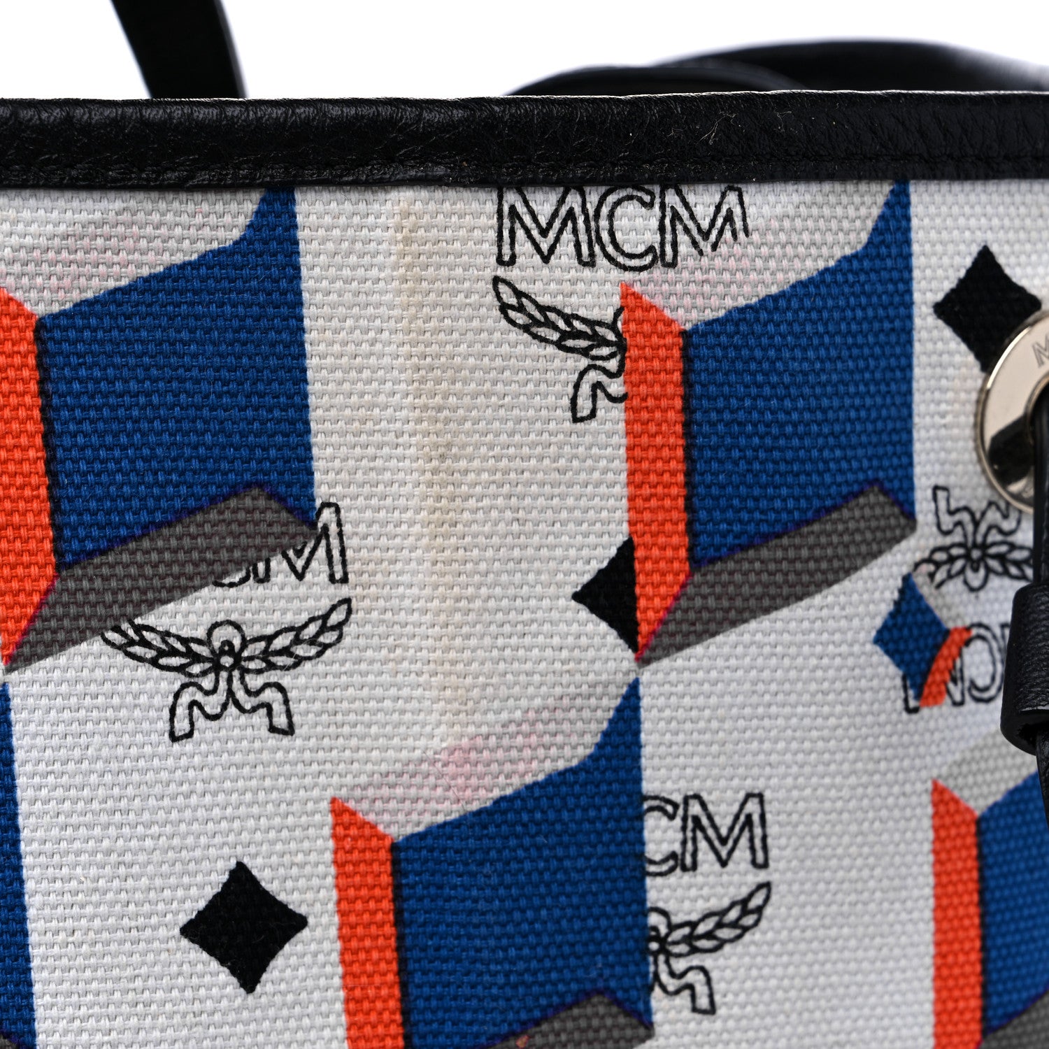 MCM Visetos Medium Project Reversible Shopper Tote White 16 of 17