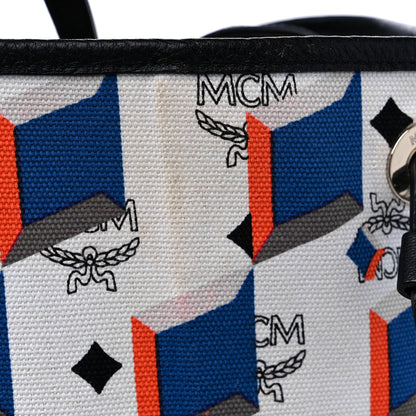 MCM Visetos Medium Project Reversible Shopper Tote White 16 of 17