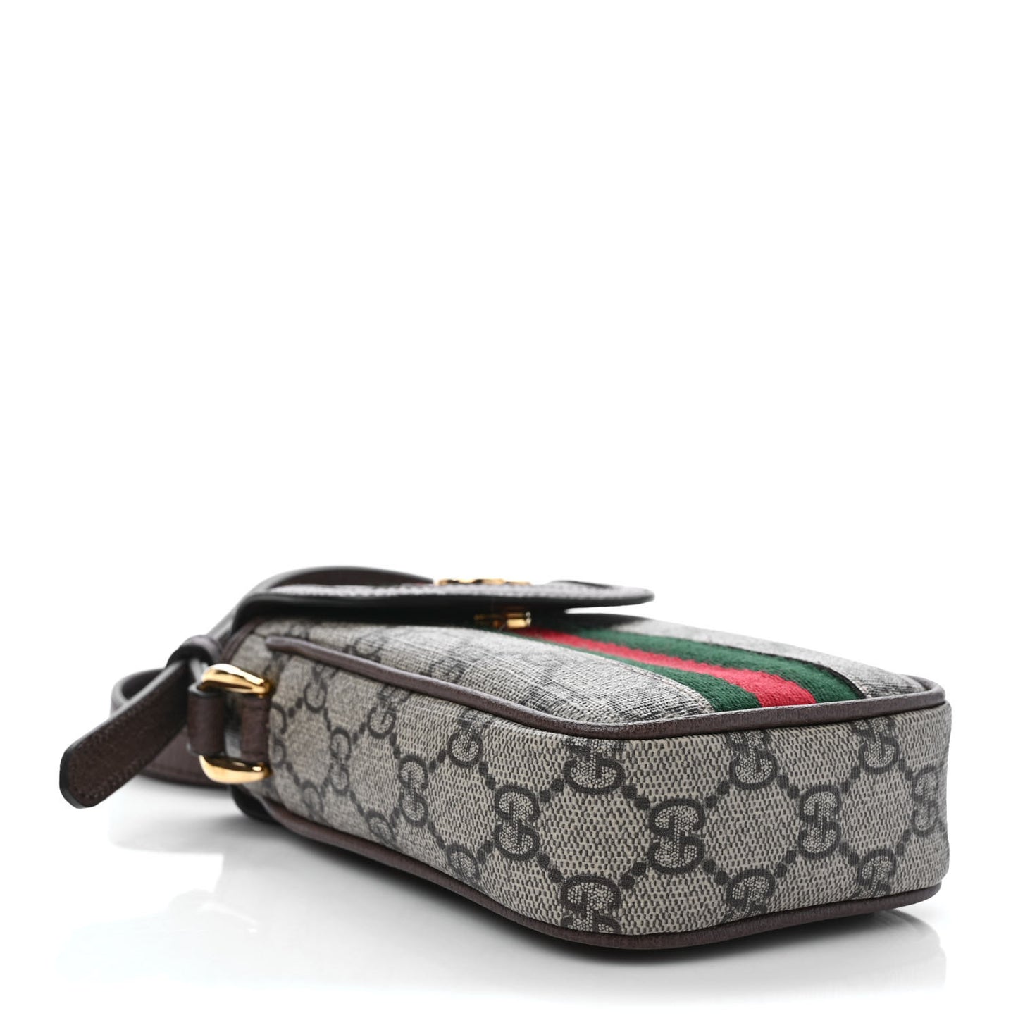 GG Supreme Monogram Web Ophidia Phone Crossbody Bag Beige New Acero