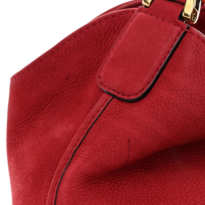 Gucci Nubuck Medium Soft Stirrup Shoulder Bag Red 9 of 10