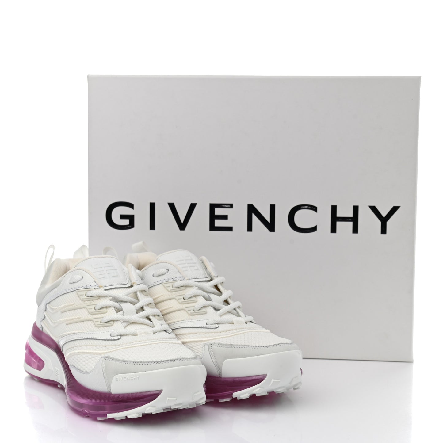 Calfskin Mesh Technical Canvas GIV 1 Sneakers 39 White Pink