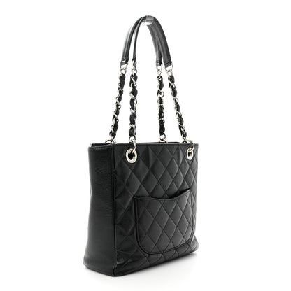 Chanel Caviar Quilted Petit Shopping Tote PST Black 3 of 14