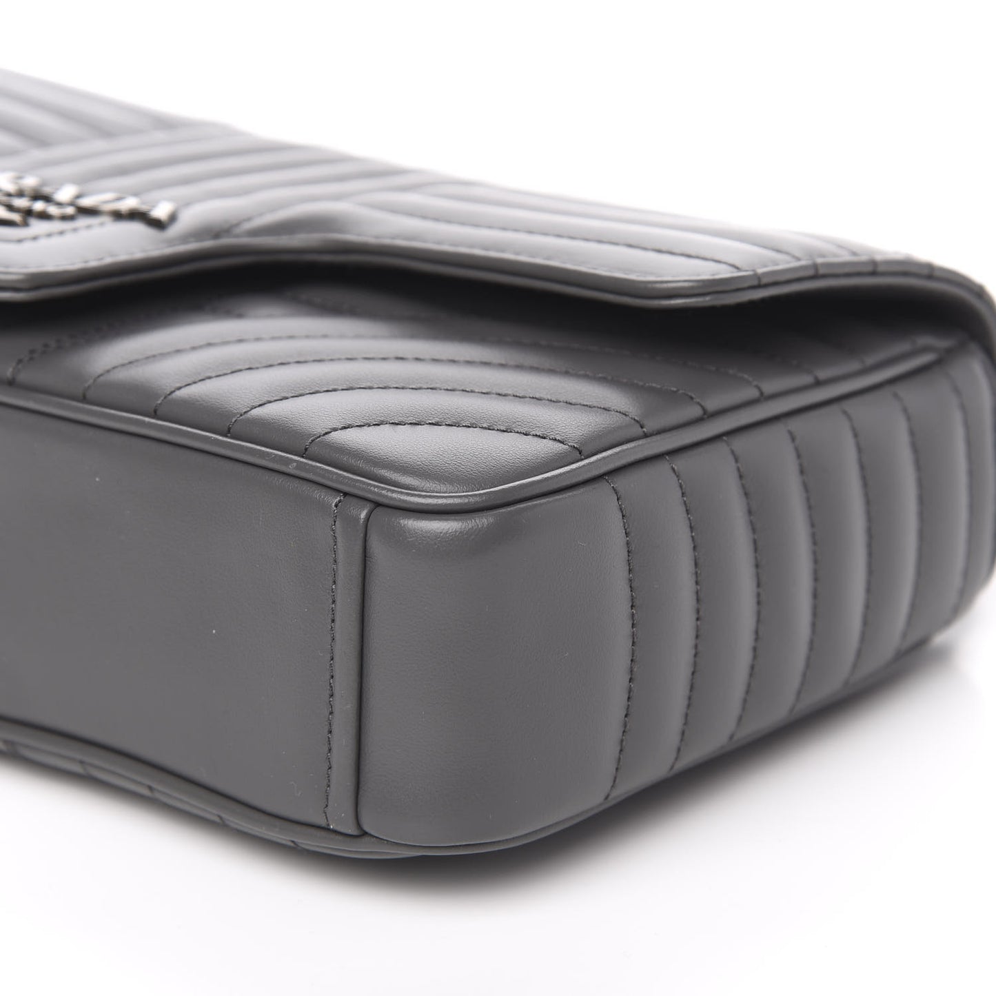 Soft Calfskin Impunture Diagramme Medium Chain Flap Shoulder Bag Mercurio
