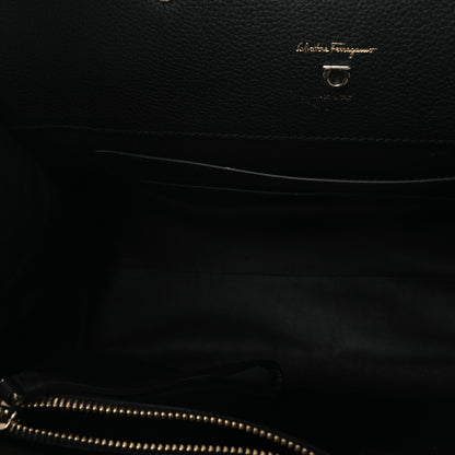 Salvatore Ferragamo Calfskin Large Studio Bag Black 10 of 10