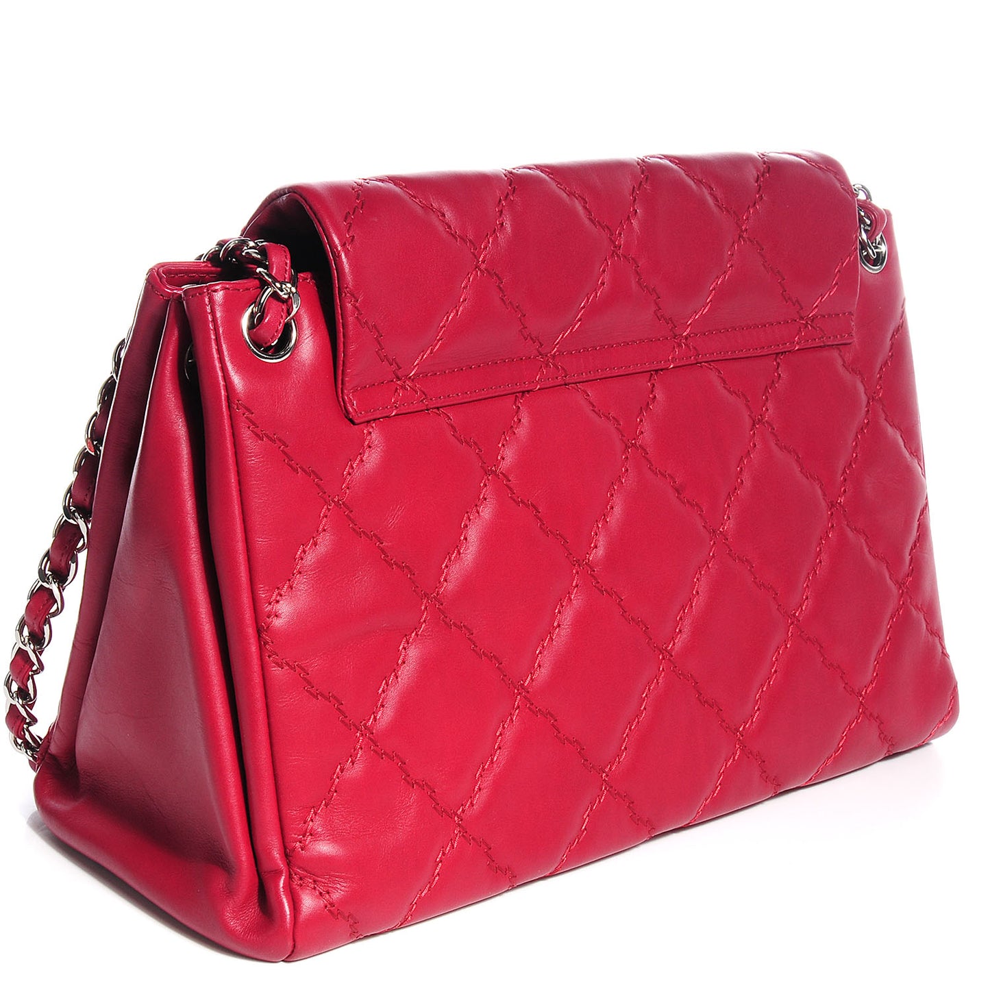 Calfskin Large Hamptons Flap Bag Red